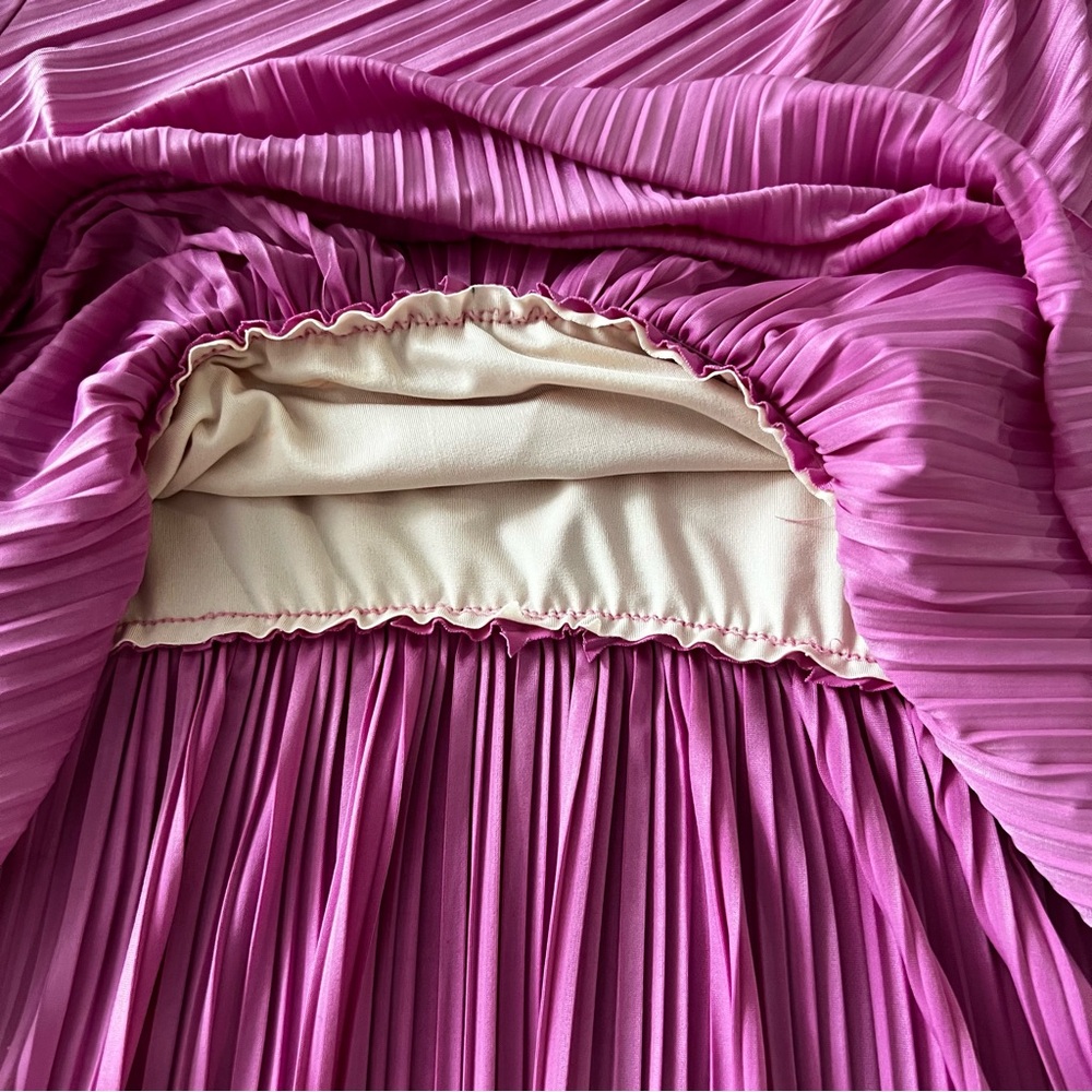 Bailey 44 Pink Pleated Peplum Blouse Bell Sleeve Romantic Flowy Top - Picture 8 of 8